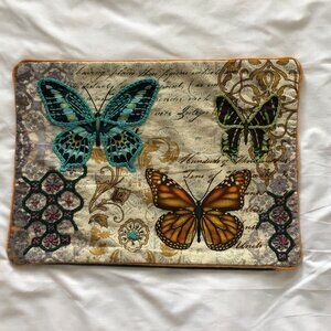 Butterfly Embroidery 20 X 14 Inches Cushion Cover